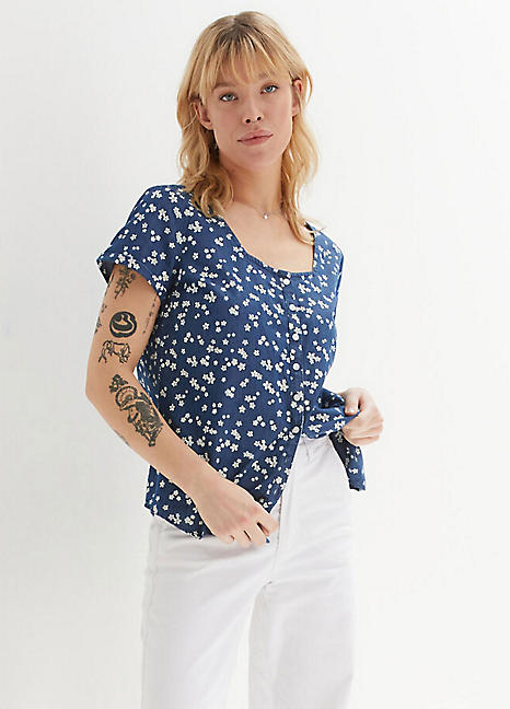 Floral Denim Shirt by bonprix