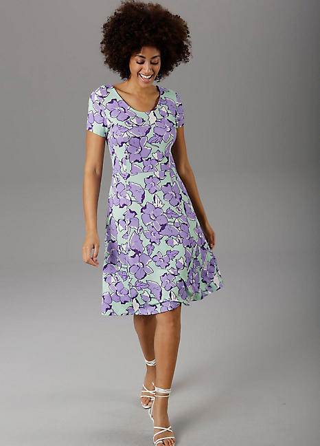a line printed dress