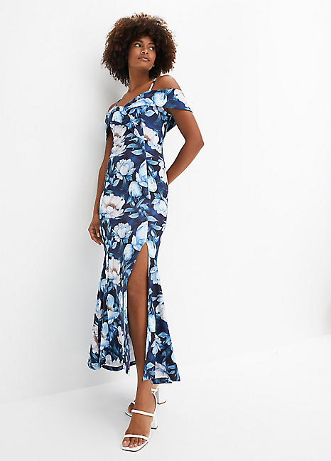 Floral Print Cold Shoulder Maxi Dress by bonprix Look Again