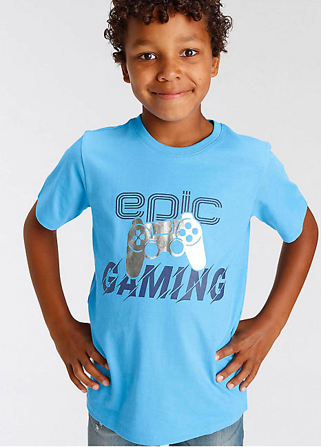 Foil Print Gamer T-Shirt Kidsworld Again by | Look
