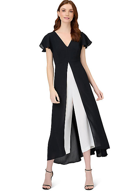 Gauzy Crepe Jumpsuit by Adrianna Papell Look Again