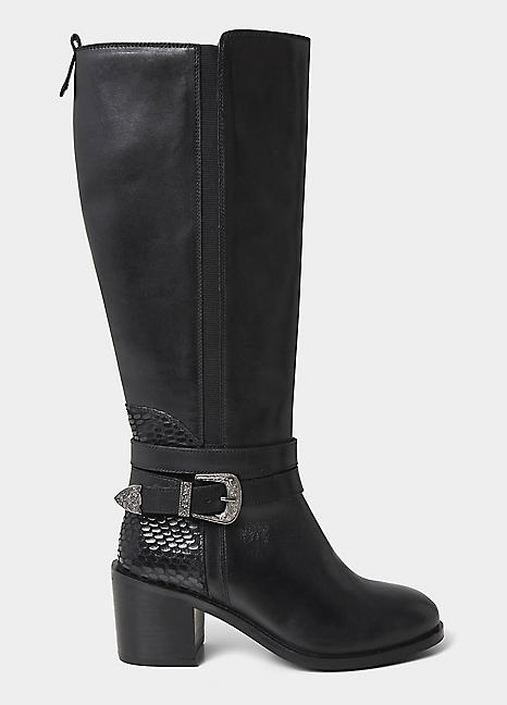 Gigi Premium Leather Rider Boots by Joe Browns Look Again