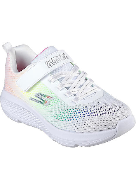 Girls White Go Run Elevate Ombre Sprint Trainers by Skechers