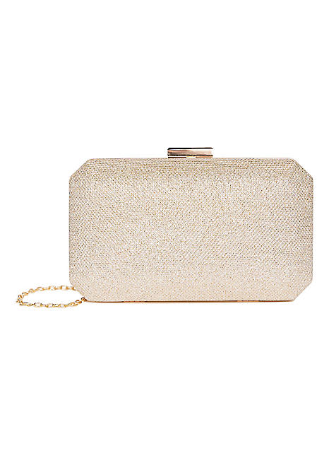 Gold sparkle hotsell clutch bag