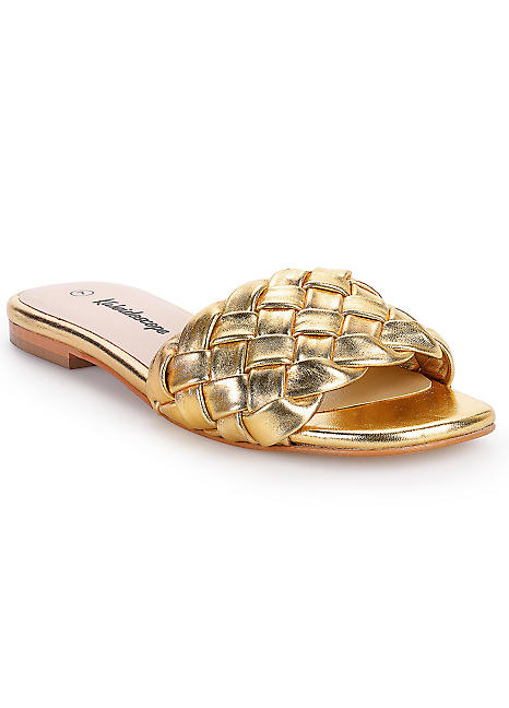 Gold deals weave sandals