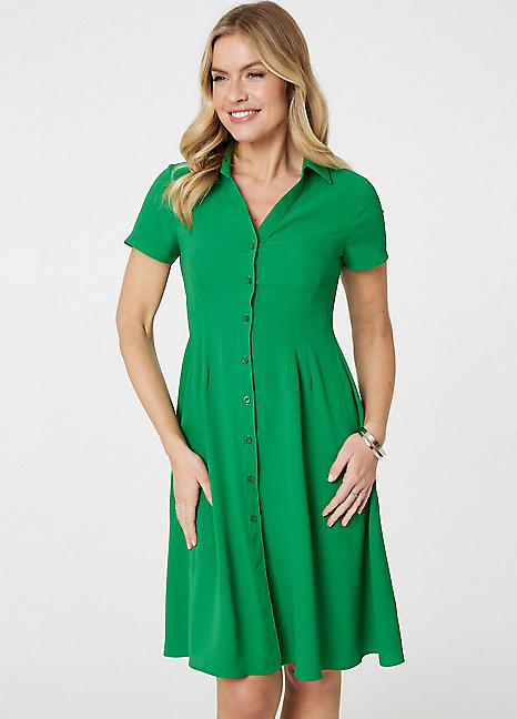 Knee length button up dress on sale