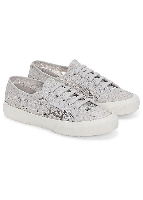 Grey 2750 Macrame Trainers by Superga Look Again