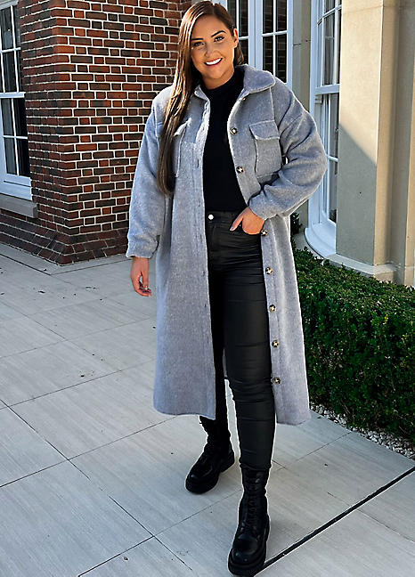 Longline hot sale grey coat