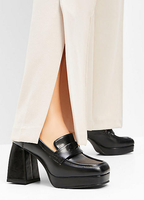 Heeled loafers best sale