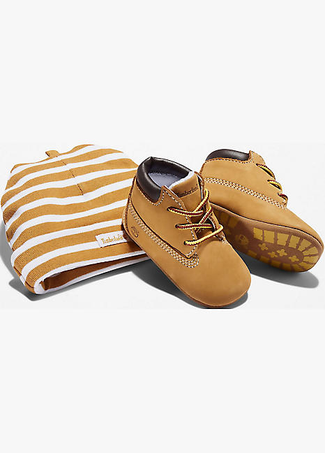 Infants Booties Hat Set by Timberland Look Again