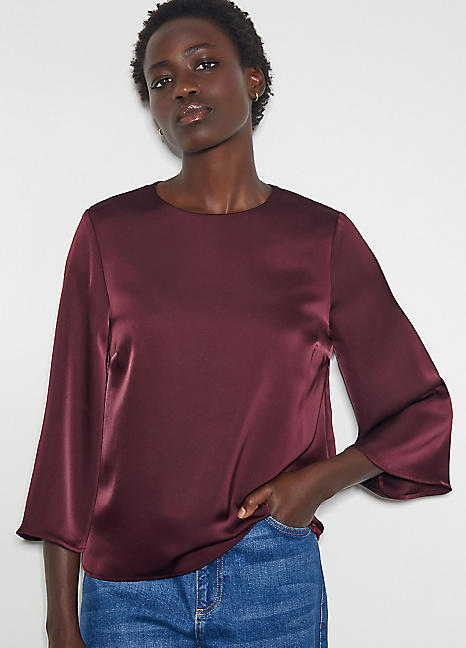 satin long sleeve top