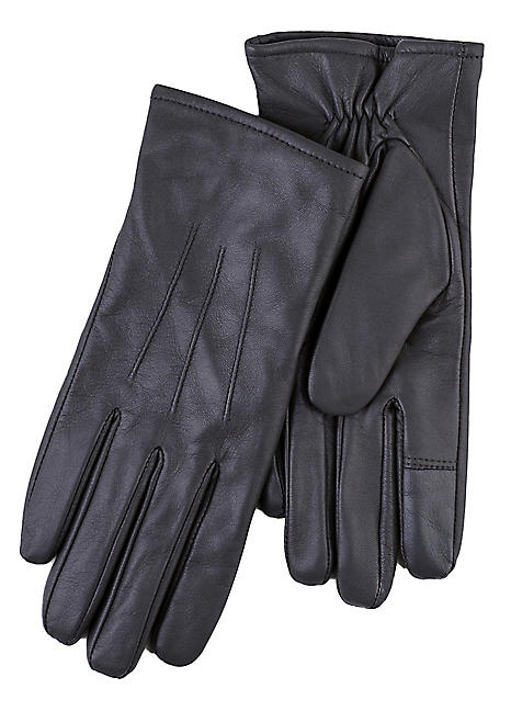 Isotoner Ladies Black One Point SmarTouch™ Suede Gloves by Totes