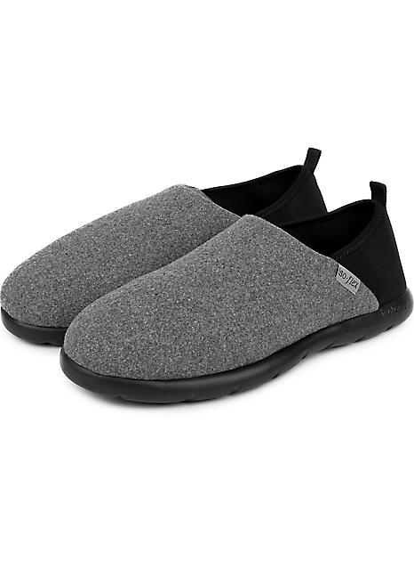 Isotoner mens waffle online mule slippers