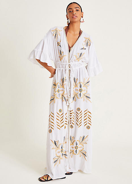 Jasmine Embroidered Kaftan Maxi Dress by Monsoon Look Again