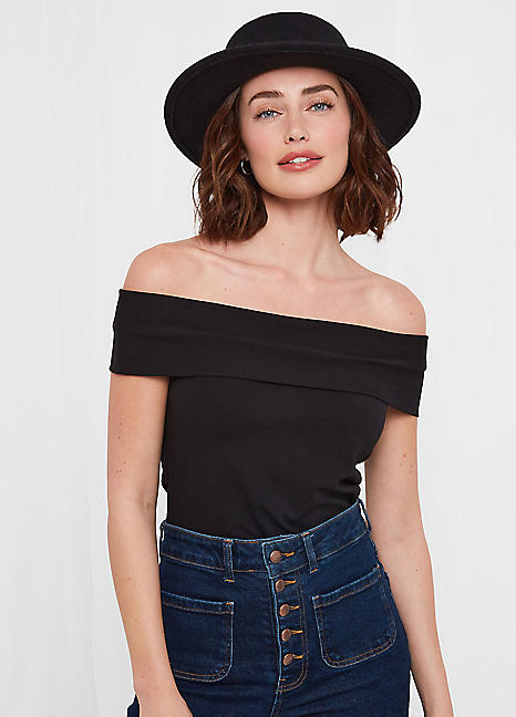 Fitted discount bardot top