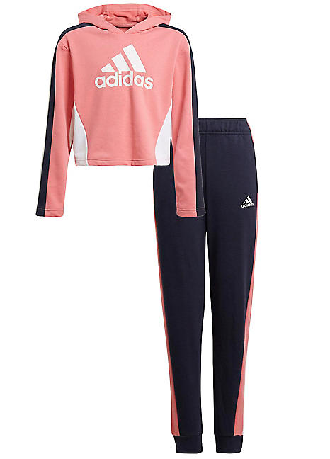 Kids Colourblock Crop Top Tracksuit by adidas Performance | Look Again