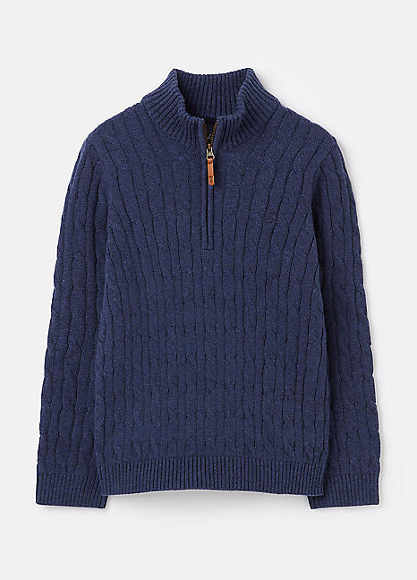 Kids Hillside Quarter Zip Jumper by Joules Look Again