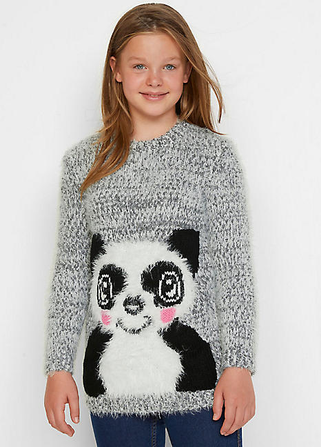 Kids Knitted Panda Jumper by bonprix