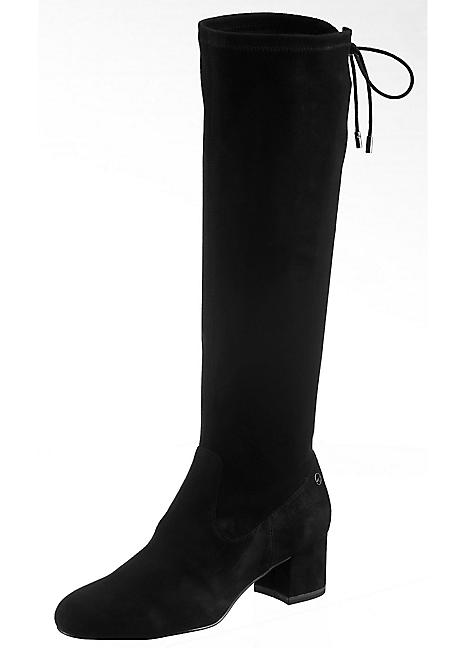 black narrow calf boots