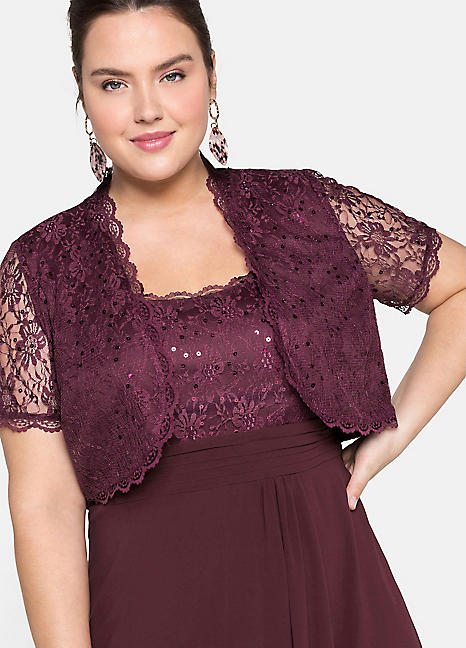 burgundy lace bolero