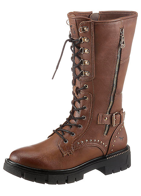 mustang lace up boots