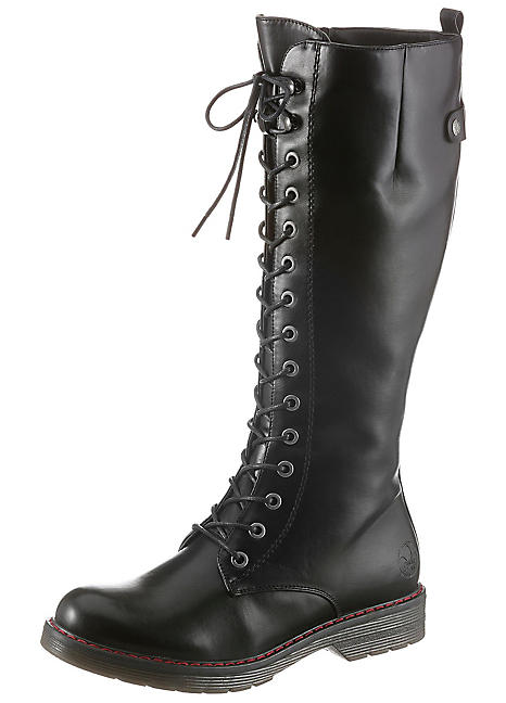 rieker black lace up boots