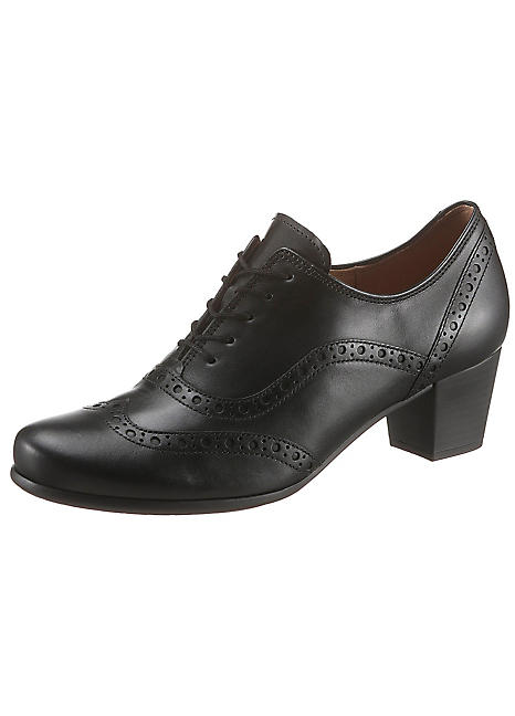 black lace court shoes