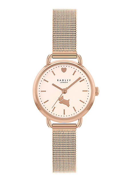 Ladies Rose Gold Mesh With Mini Open Shoulder Strap Watch by