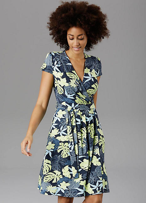 leaf wrap dress