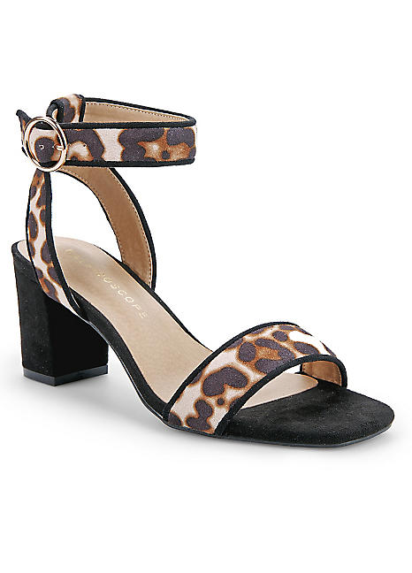 leopard ankle strap sandals