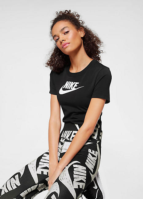 nike black short sleeve bodysuit