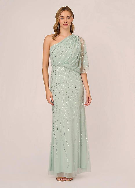 Long Beaded Dress by Adrianna Papell Look Again