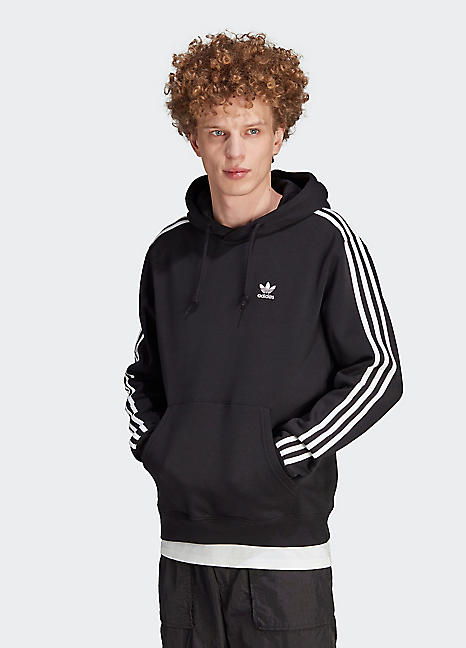 Hoodie with striped sleeves on sale