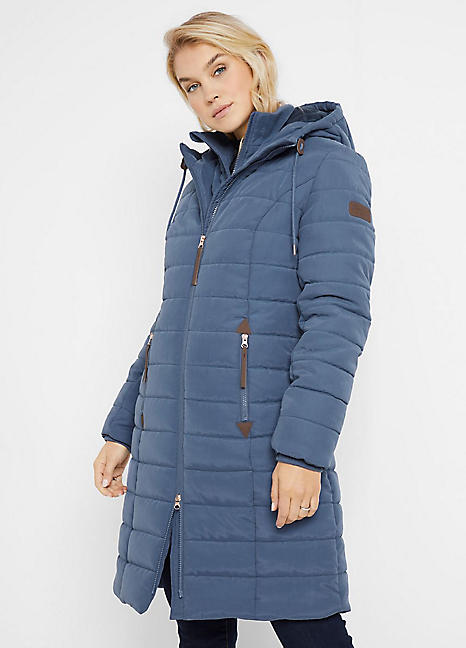 longline padded hooded coat