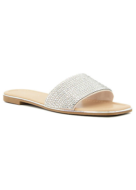 Dune silver flat on sale sandals