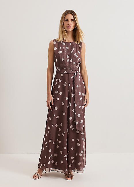 Maxine Spot Chiffon Jumpsuit by Phase Eight | Look Again Maxine Spot Chiffon Jumpsuit by Phase Eight | Look Again