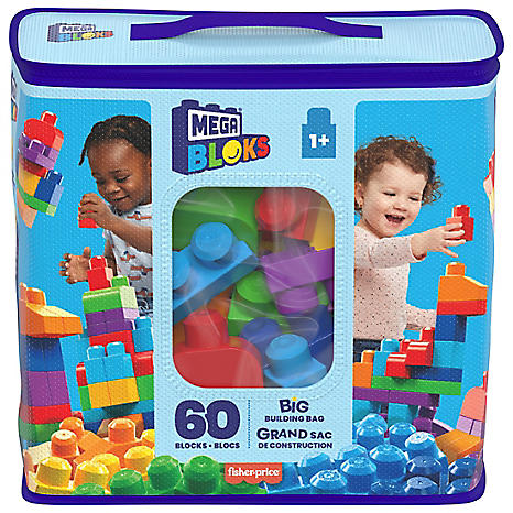 Mega Bloks 60 Piece Big Building Bag - Blue by Fisher-Price