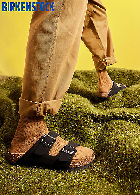 Style Birkenstocks On Guys Men's Arizona Earthy Vegan Birko-Flor