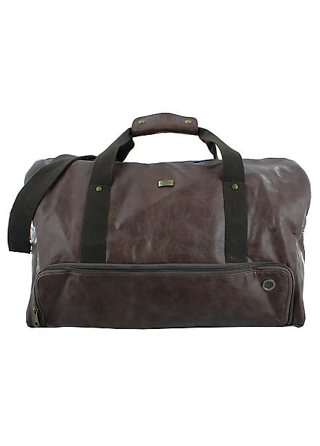 mens faux leather holdall