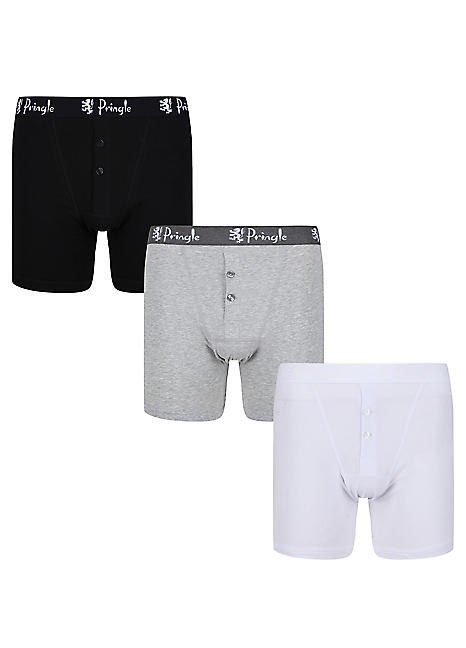 Men s Pack of 3 Button Fly Boxers by Pringle Look Again