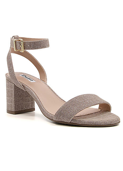 Meye Rose Gold Block Heel Sandals by Dune London Look Again