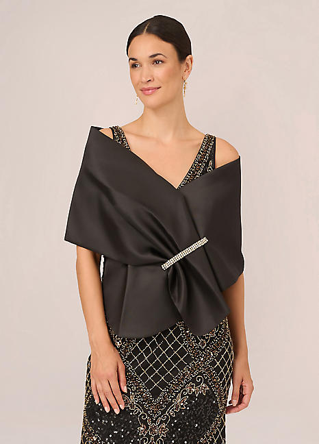 Mikado Embellished Wrap by Adrianna Papell Look Again