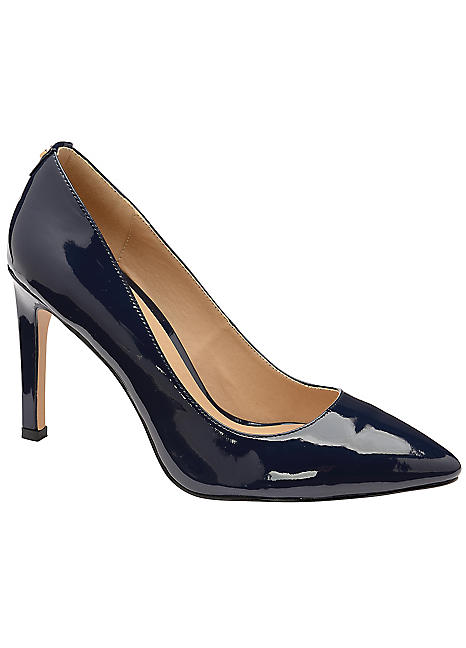 Ravel Navy Heeled Brogues Ravel Navy Patent Edson Heeled Court