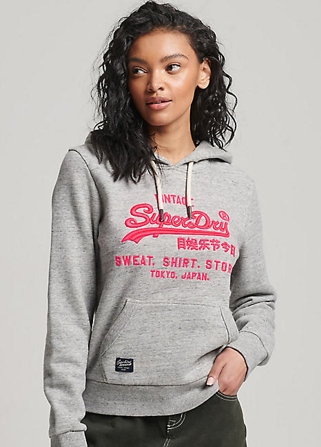 Superdry vintage logo hoodie on sale women's