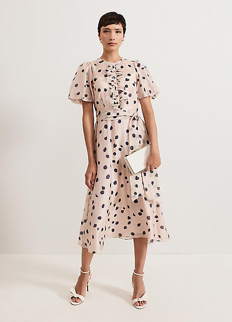 Nicola Spot Ruffle Midi Dress by Phase Eight Look Again