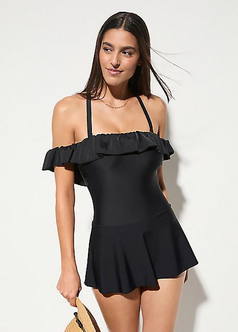 Off the shoulder swim dress on sale