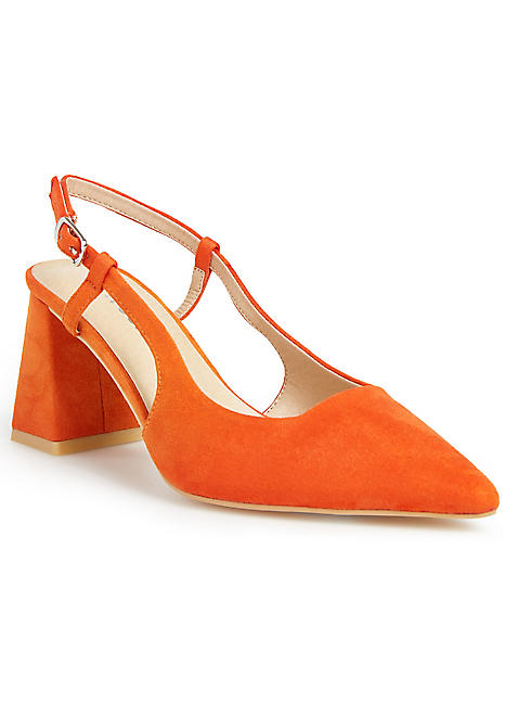 Orange Slingback Lotus Sandals ASOS LOTUS EMBELLISHED SLINGBACK
