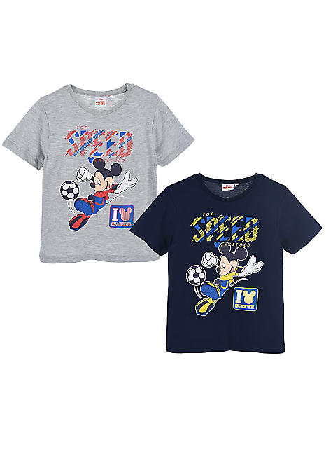 Pack of 2 Mickey Mouse Football Kids T Shirts by Suncity Look Again