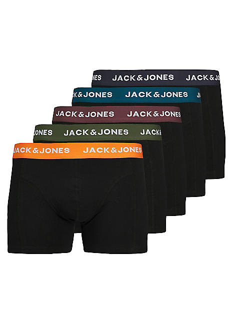 Pack of 5 Big Fit Logo Waistband Boxer Shorts by Jack Jones Look Again
