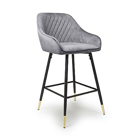 Pair of Savanna Brushed Velvet Bar Stools Look Again